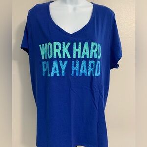 Xersion Blue Graphic Activewear Top